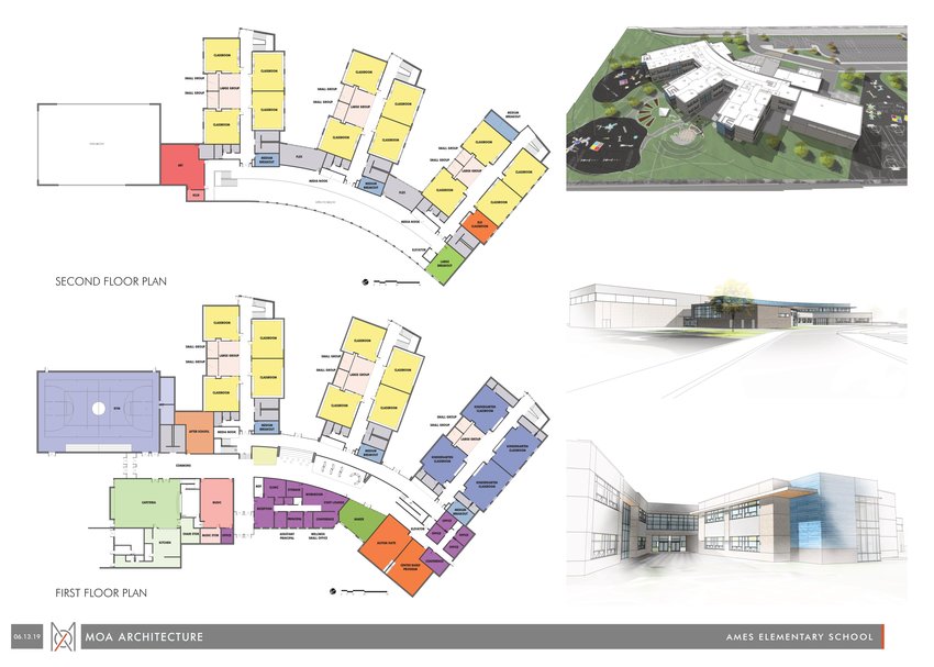 Preliminary plans for the new Ames Elementary School.